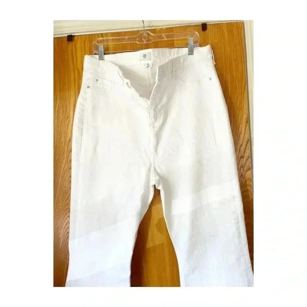 River Island Plus White Flare  Jeans - Picture 7 of 8